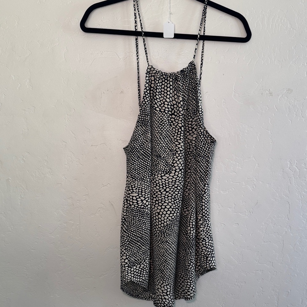 Chic Black and White Patterned Top